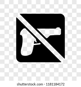 No weapons vector icon isolated on transparent background, No weapons logo concept