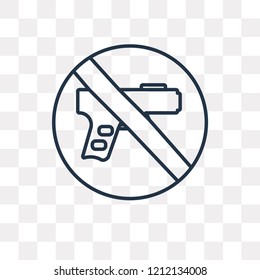 No weapons vector outline icon isolated on transparent background, high quality linear No weapons transparency concept can be used web and mobile