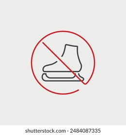 no wear skates thin line pictogram vector icon