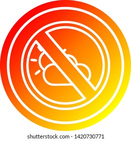 no weather circular icon with warm gradient finish