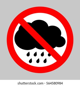 No Weather sign illustration. Forbidden sign isolated on gray background.
