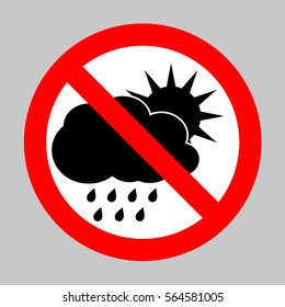 No Weather sign illustration. Forbidden sign isolated on gray background.