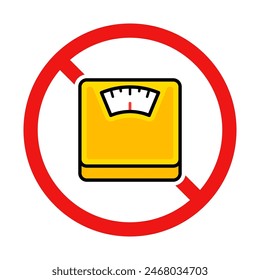 No Weight Scale Sign on White Background