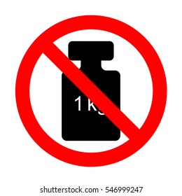 No Weight simple sign. 