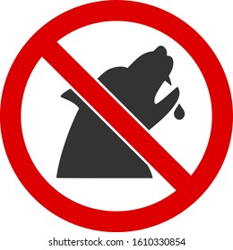 No werewolf vector icon. Flat No werewolf pictogram is isolated on a white background.