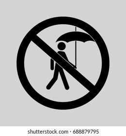 no wet umbrella sign vector illustration