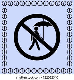 no wet umbrella sign vector illustration