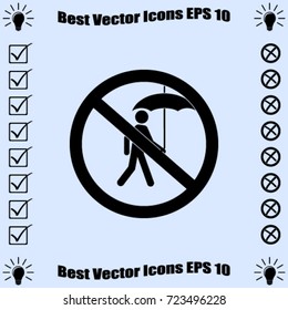 no wet umbrella sign vector illustration