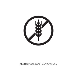 No Wheat icon vector design art illustration.