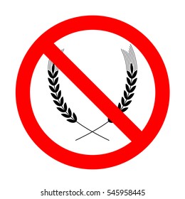 No Wheat sign illustration. 