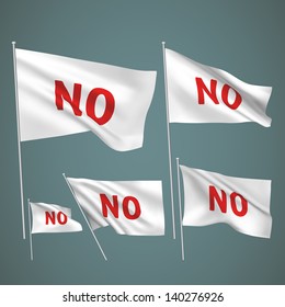 No - white vector flags. A set of wavy 3D flags created using gradient meshes. EPS 8 vector