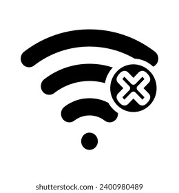 no wi fi glyph icon vector. no wi fi sign. isolated symbol illustration