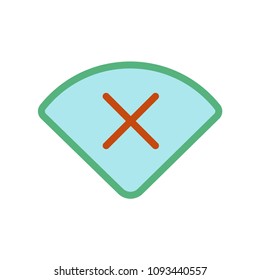 No Wi-Fi connection colored vector icon. Isolated on white background