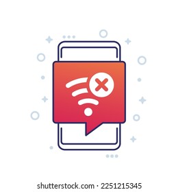 no hay un icono de conexión wi-fi con un teléfono inteligente