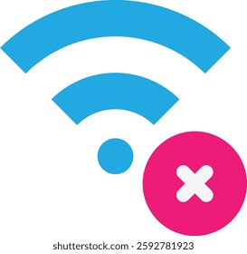 No Wifi Connection Icon Vector Flat Illustration