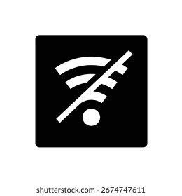 no wifi flat icon logo illustration vector isolated, suitable for all web design, logo, app and more