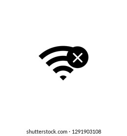 No wi-fi flat vector icon isolated on a white background for web and mobile. Wi-fi disabled.No wireless icon.