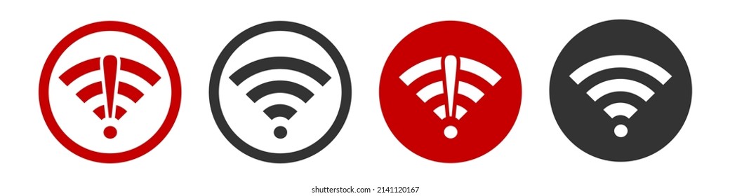 No wifi icon. Bad  and good connection signal  internet illustration symbol. Sign error, connecting network vector.