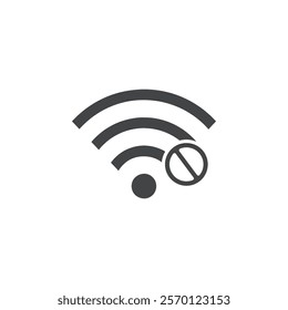 no wifi icon Flat logo set collection