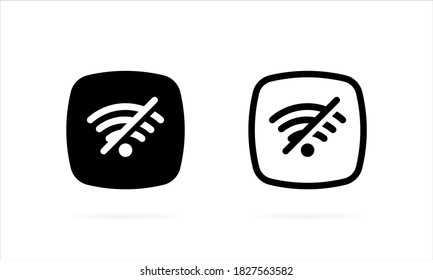 No Wifi Icon. Wifi Network Is Not Available Vector Icon. Connection Problem Filled. No Internet Signal. No Connection. Vector EPS 10. Isolated On White Background.