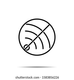 No wi-fi icon. Simple thin line, outline vector of web ban, prohibition, embargo, interdict, forbiddance icons for ui and ux, website or mobile application