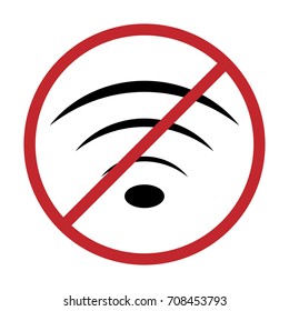 No Wifi icon vector illustration. Sign for Wifi forbidden areas.