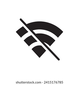 No Wifi icon vector. No internet signal logo design. Wifi network is not available vector icon illustration isolated on white background
