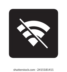 No Wifi icon vector. No internet signal logo design. Wifi network is not available vector icon illustration in square isolated on white background