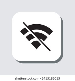No Wifi icon vector. No internet signal sign symbol in trendy flat style. Wifi network is not available vector icon illustration in square isolated on gray background