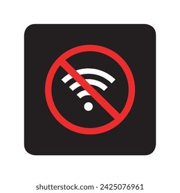 Kein WiFi-Symbolvektor. Kein Internet Signal Logo Design. WiFi-Netzwerk ist nicht verfügbar Vektor-Symbol Illustration in Quadrat isoliert auf weißem Hintergrund