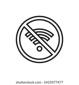 No Wifi icon vector. No internet signal logo design. Wifi network is not available vector icon illustration isolated on white background