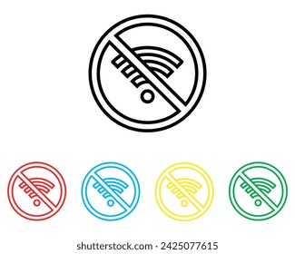 No Wifi icon vector. No internet signal icon sign symbol in trendy flat style. Set elements in colored icons. Wifi network is not available vector icon illustration isolated on white background