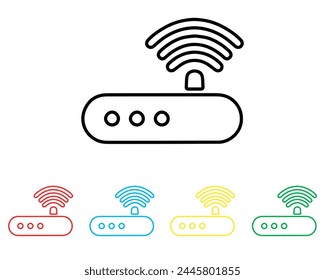 Keine WiFi-Symbol-Vektorgrafik. Kein Internet-Signal-Symbol-Zeichen-Symbol im trendigen Flat-Stil. Elemente in farbigen Symbolen festlegen. WiFi-Netzwerk ist nicht verfügbar Vektorgrafik Symbol Illustration isoliert auf weißem Hintergrund