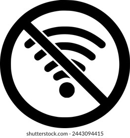 No Wifi icon, vector sign, isolated on white. sign, symbol, vector, art