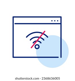 No wifi. No internet connection symbol in web browser. Pixel perfect icon