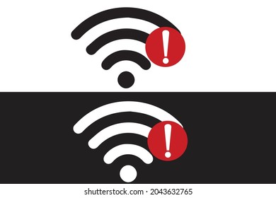 No Wifi Internet Signal Vector Icon.no Network Connection Sign. Isolated Vector Flat Icon Vector Two Concepts.