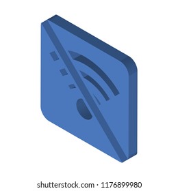 No Wifi Isometric Left Top View 3D Icon