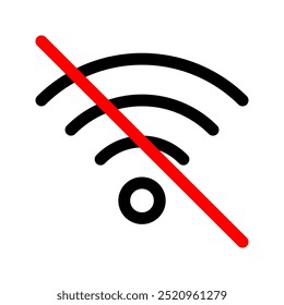 Kein Wi-Fi-Liniensymbol. Vektorgrafiken