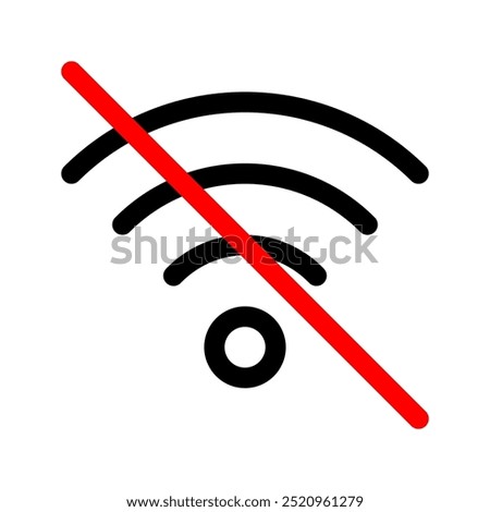 No wi-fi line icon. Vector graphics