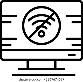 No Wifi Line Vector Icon Design