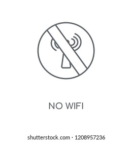 No wifi linear icon. No wifi concept stroke symbol design. Thin graphic elements vector illustration, outline pattern on a white background, eps 10.