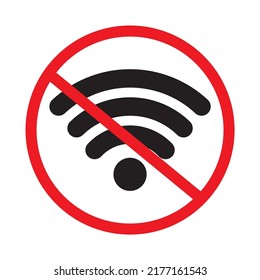 No Wifi Sign On White Background.