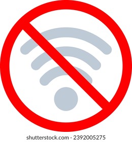No wi-fi sign. Wifi prohibition symbol. Vector illustration.