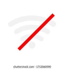 no wifi sign symbol on white background, Wireless wifi icon sign flat design vector illustration set. eps 10