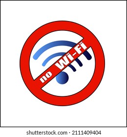 No Wifi Sign Symbol On White Background