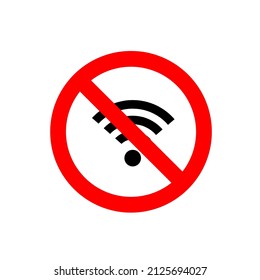 No Wifi Sign Symbol On White Background