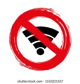 No wifi sign. Vector icon.