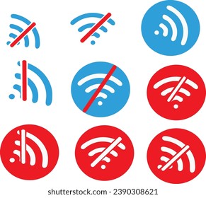 no wifi sign and wiwi not working disconnect vector illustration