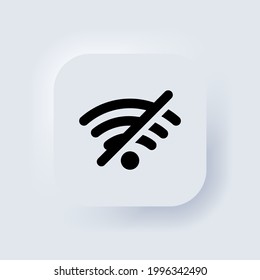 No wifi signal icon. Connection error. Elements for mobile concepts and web apps. Neumorphic UI UX white user interface web button. Neumorphism. Vector EPS 10.