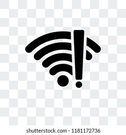 No wifi vector icon isolated on transparent background, No wifi logo concept